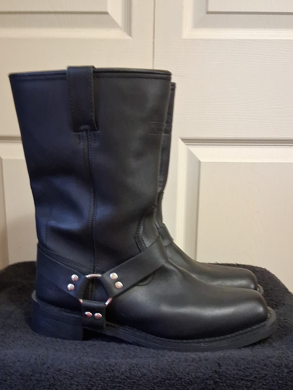 Ride Tecs Black Leather Harness Engineer Biker Boots - 13M - Oil Resistant